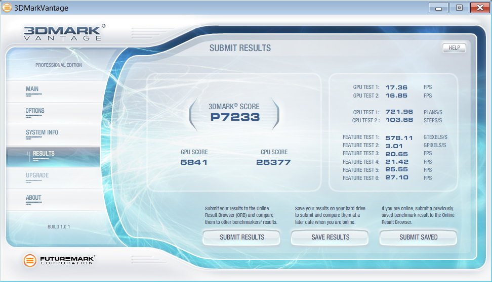 3DMark Vantage - benchmark result