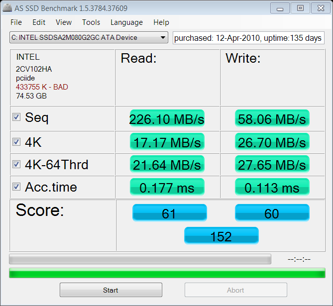 intel x25 ssd as ssd benchmark