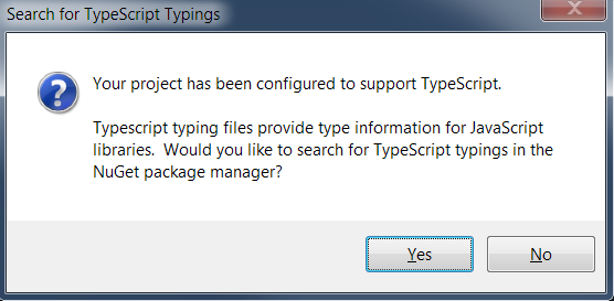 project not configured to support typescript