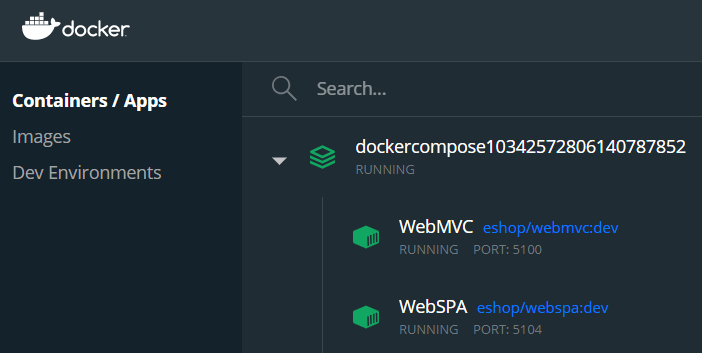 docker desktop view