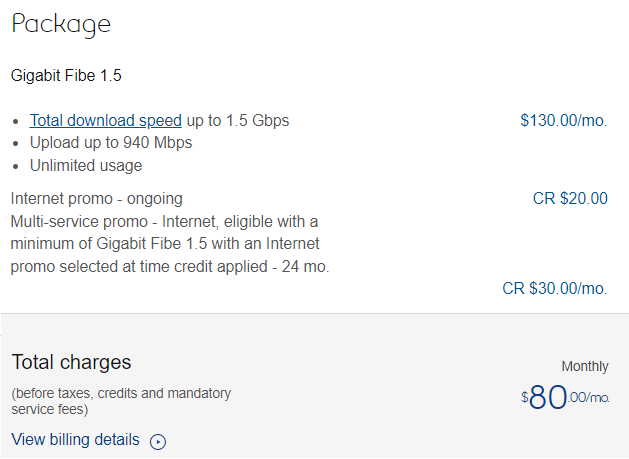 new internet price 1 week after internet install